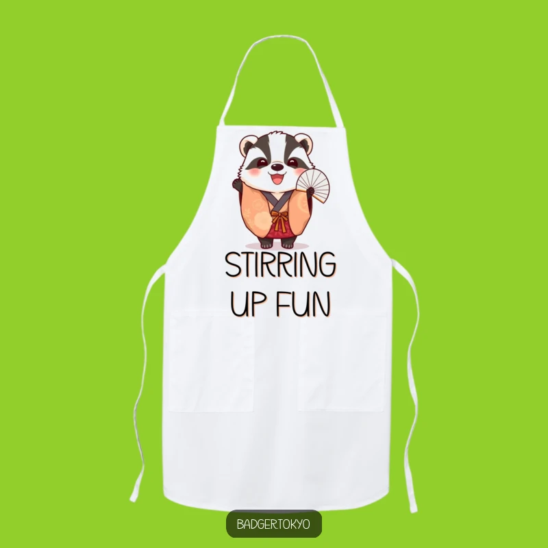 Funny Badger Fan Kimono Apron - Festive Kitchen Helper, Funniest Kitchen Gift