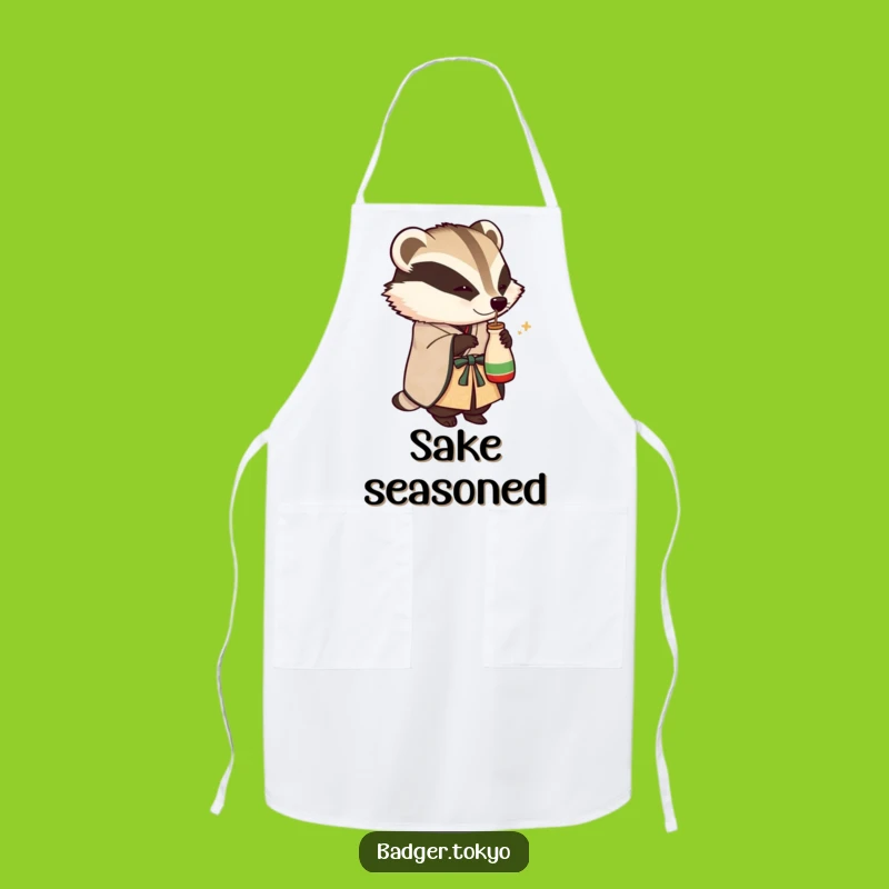 Funny Kitchen Apron: Sake Badger Kimono - Cook with Fun