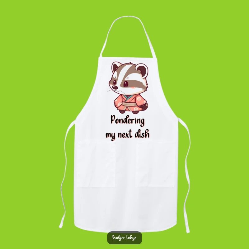 Funny Kawaii Badger Kimono Apron: Inquisitive Cook, Kitchen Fun, Perfect Funny Gift