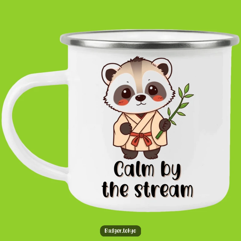 Funny Kawaii Badger Bamboo Camping Mug - Zen Outdoor Gift