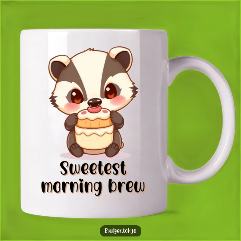 Funny Badger Cake Balance Mug - Curious Treat Holder, Perfect Funny Gift