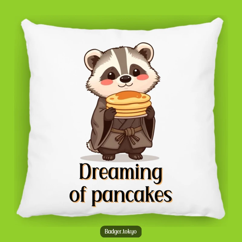 Funny Kawaii Badger Pancake Pillow - Cozy Breakfast Balance Gift