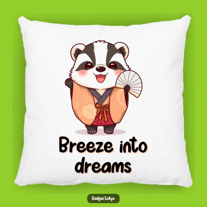 Funny Badger Fan Kimono Pillow - Cheerful Comfort, Adorable Funny Gift