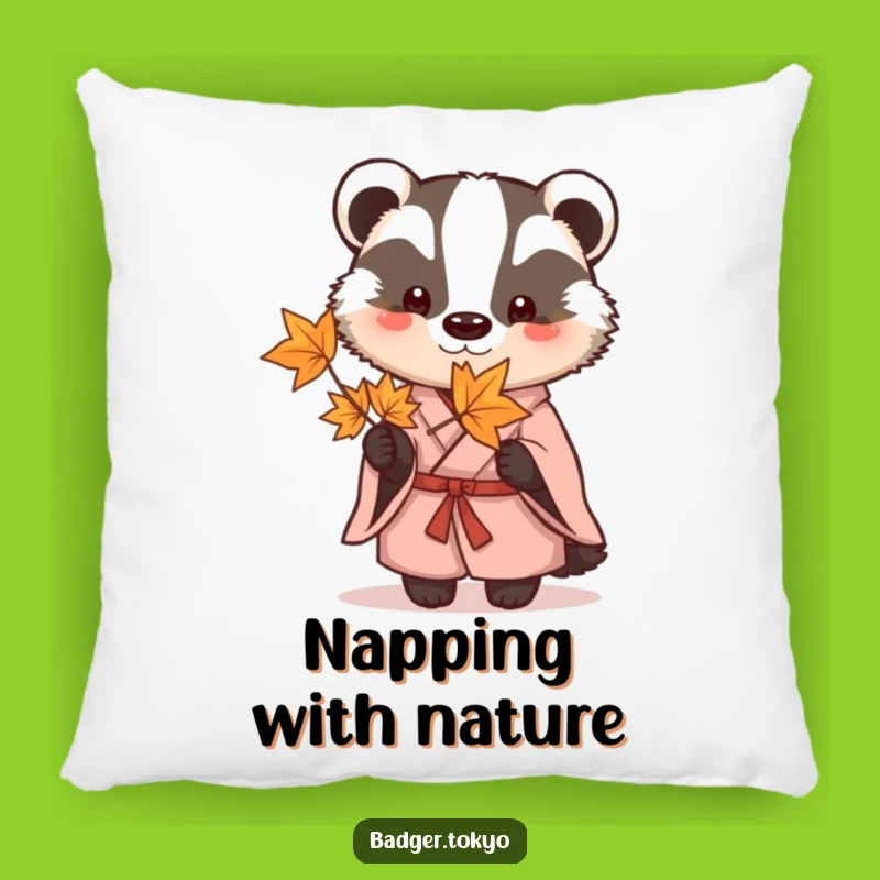 Funny Badger Kimono Pillow - Soft Leaf Holder, Adorable Funny Gift