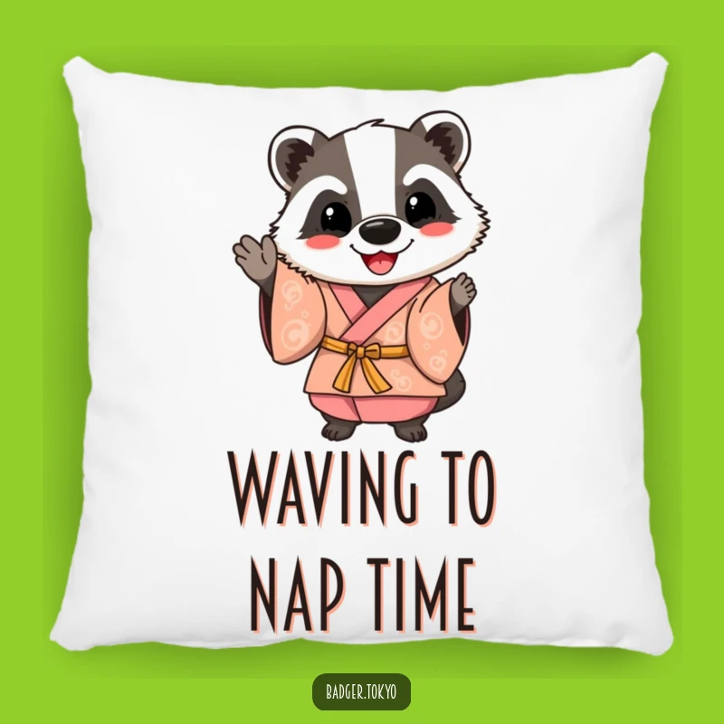 Funny Happy Badger Kimono Pillow: Friendly Comfort, Cheerful Accent, Funny Gift