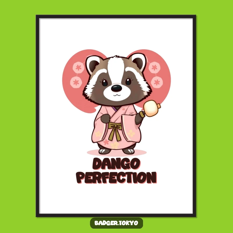 Funny Digital Art: Badger Dango Kimono - Instant Download