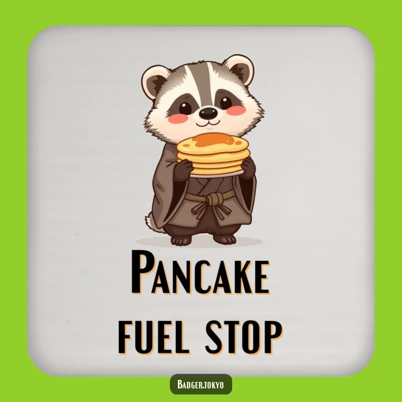 Funny Kawaii Badger Pancake Coaster - Rustic Drink Balance Gift