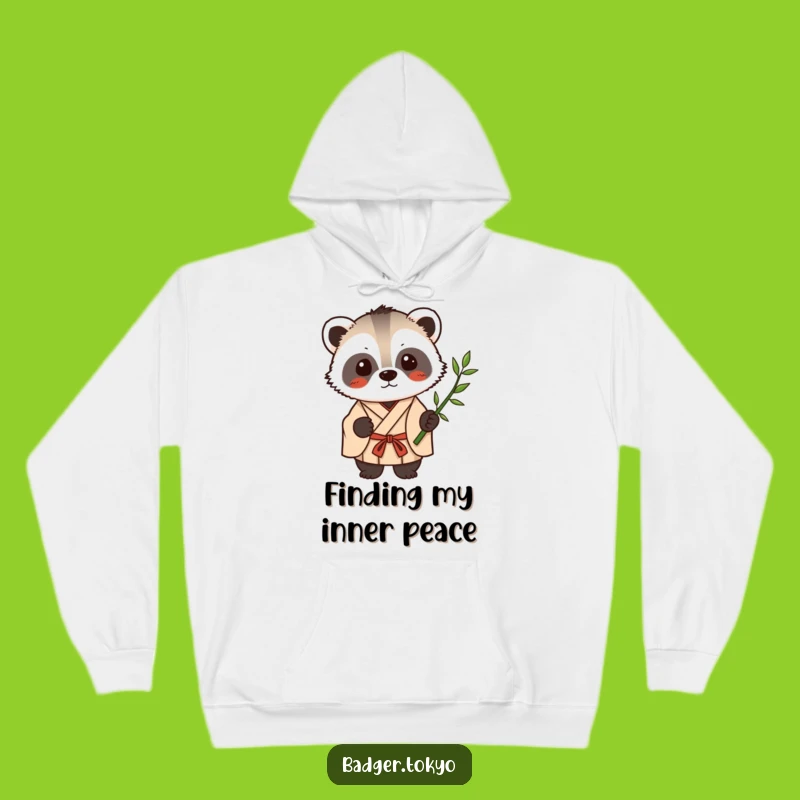 Funny Kawaii Badger Bamboo Zen Hoodie - Cozy Calm Badger Gift