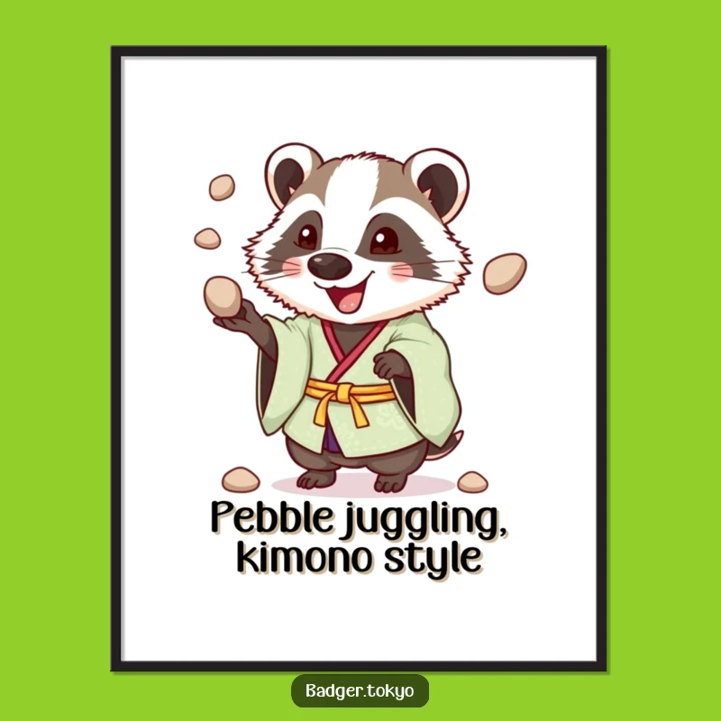 Funny Printable Wall Art: Juggling Badger Kimono, Free Downloadable Decor
