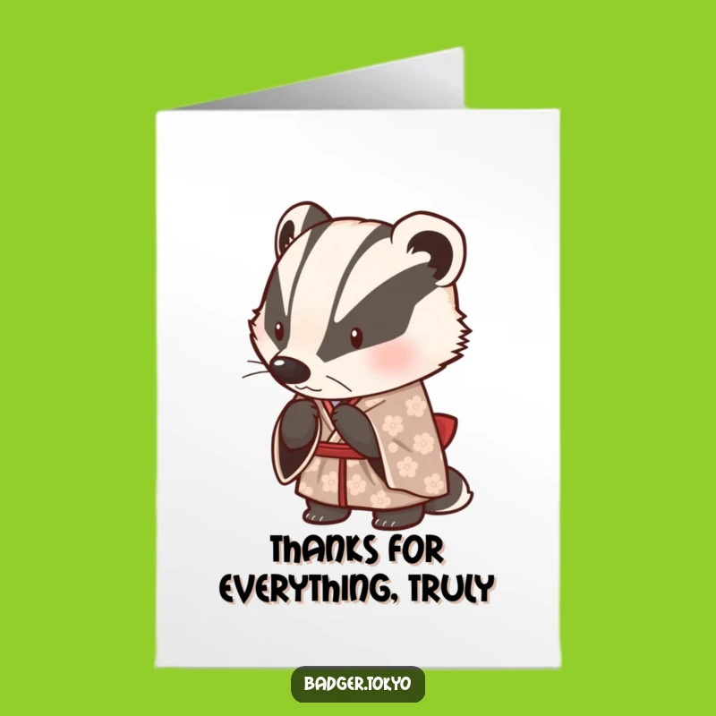 Free Printable Thank You Card: Badger Bows, Humorous Downloadable Gift