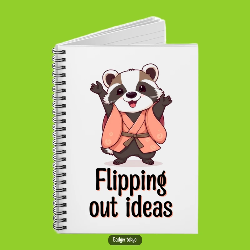 Funny Somersault Badger Kimono Notebook: Acrobatic Notes, Fun Journal, Funny Gift