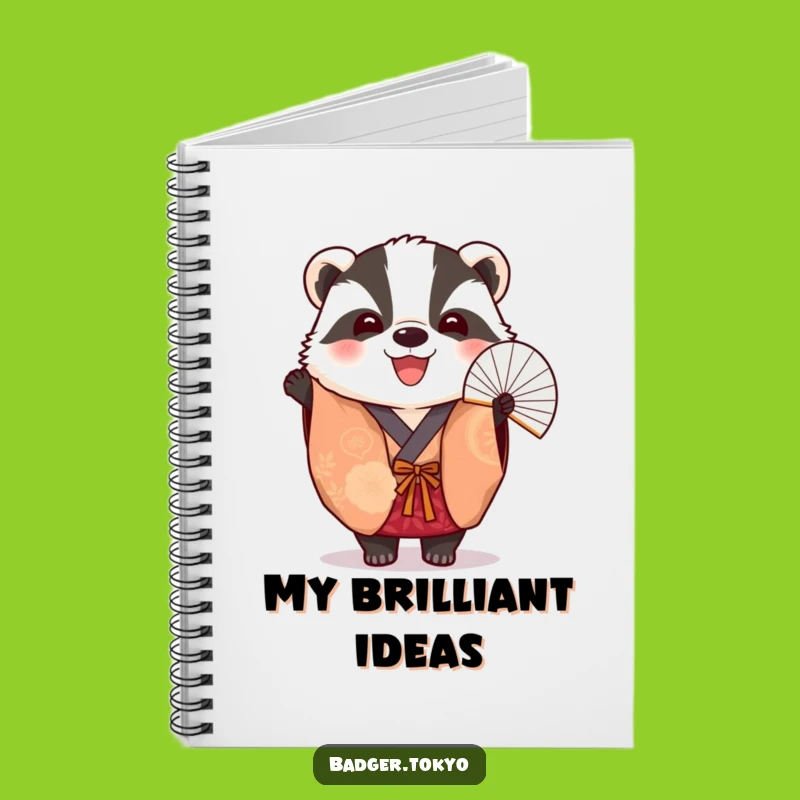 Funny Badger Fan Kimono Notebook - Journal Cheerful Ideas, Perfect Funny Gift