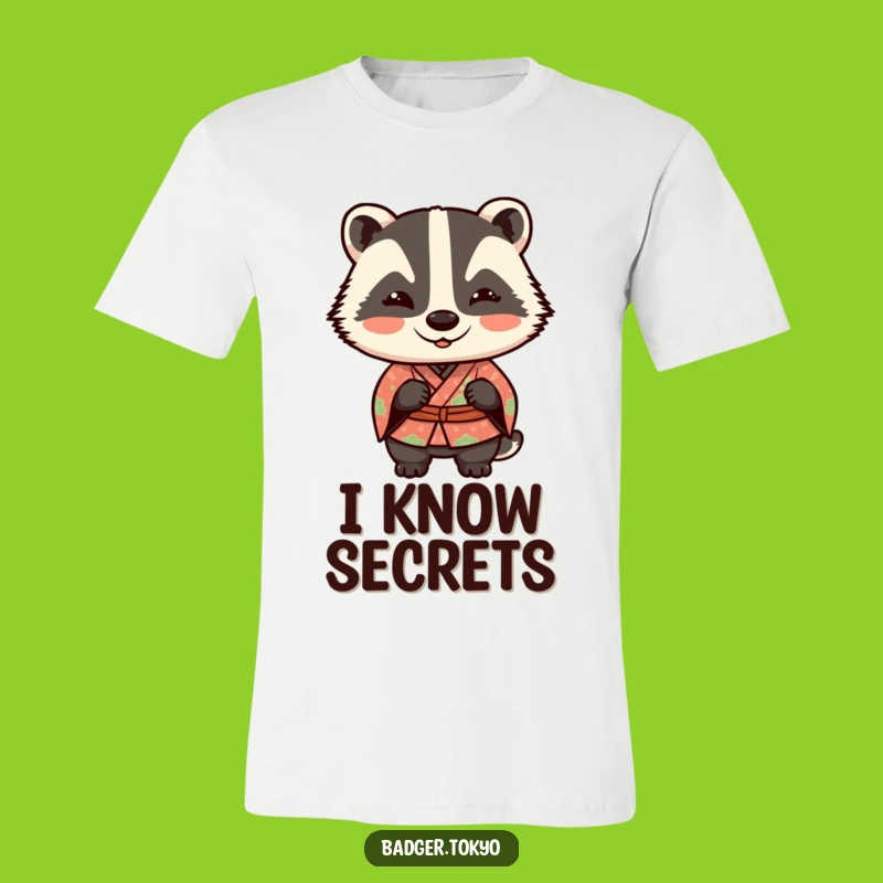 Funny Kawaii Badger Wink T-Shirt - Playful Mischief Tee