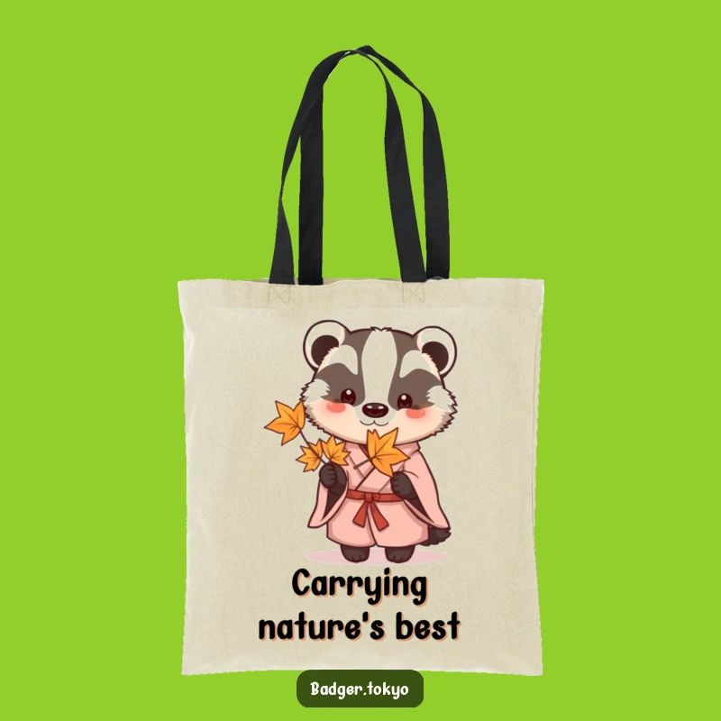 Funny Badger Kimono Tote Bag - Carry Nature's Charm, Great Funny Gift